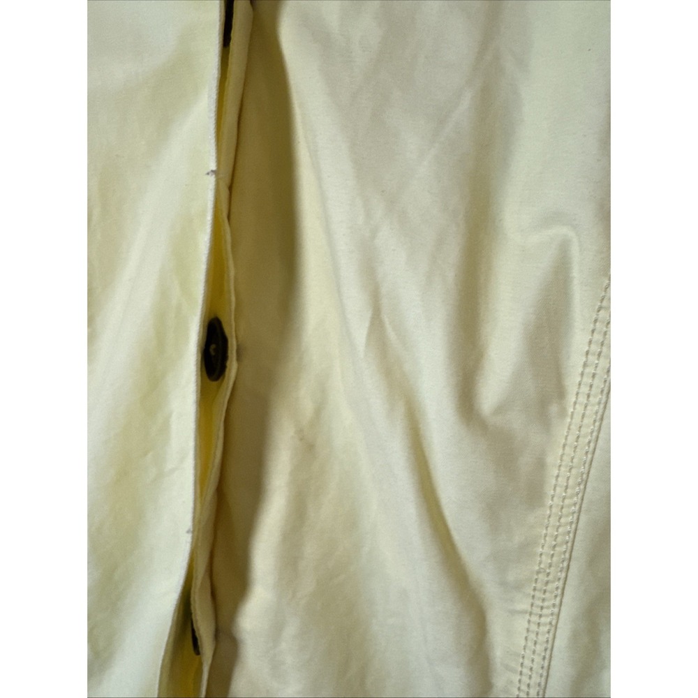 Eddie Bauer Womens Yellow Lightweight Jacket Coat Medium Button Front Cotton Bld - Picture 3 of 8